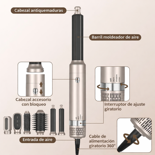 Cepillo De Aire Caliente Multifunción 6 en 1