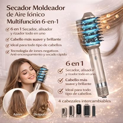 Cepillo De Aire Caliente Multifunción 6 en 1