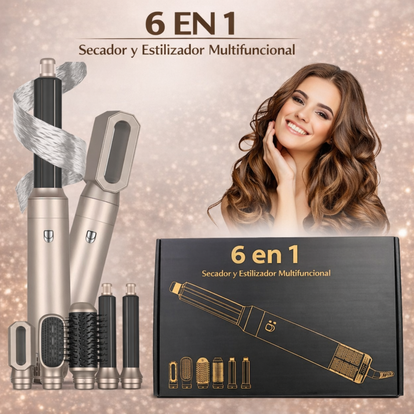 Cepillo De Aire Caliente Multifunción 6 en 1